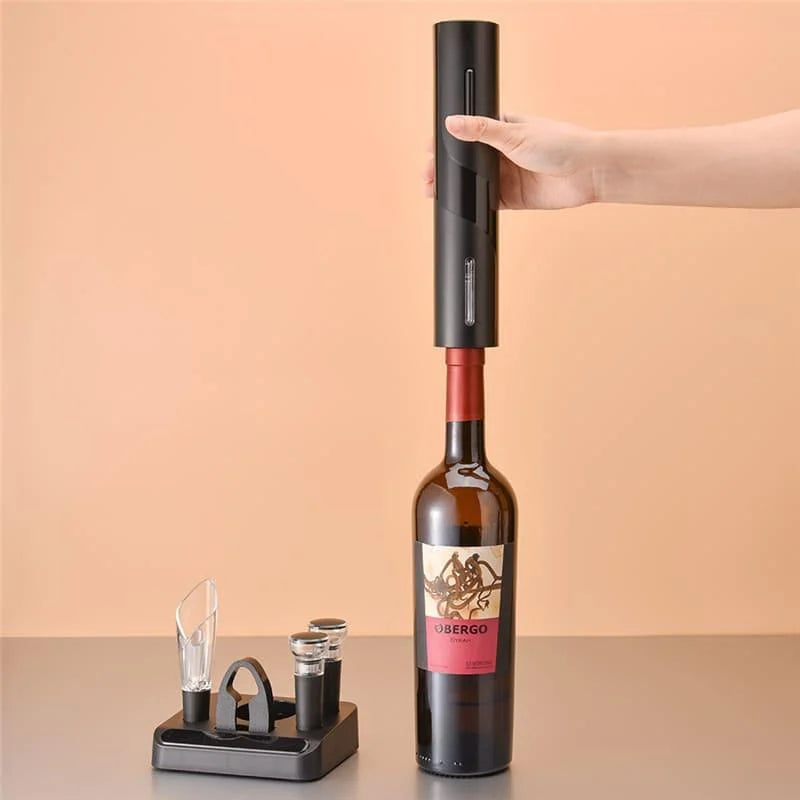 Abridor de Vinho Elétrico Recarregável com Design Sofisticado Lenogue Preto