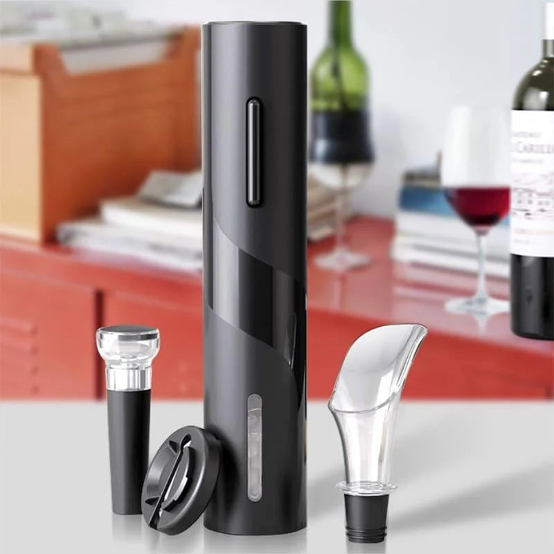 Abridor de Vinho Elétrico Recarregável com Design Sofisticado Lenogue Preto