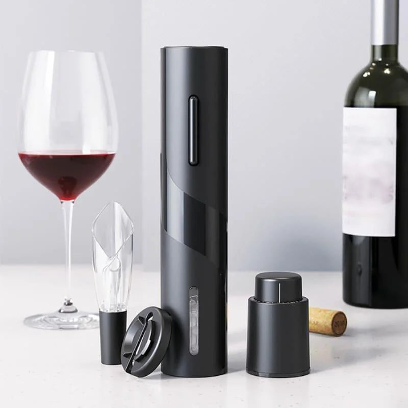 Abridor de Vinho Elétrico Recarregável com Design Sofisticado Lenogue Preto