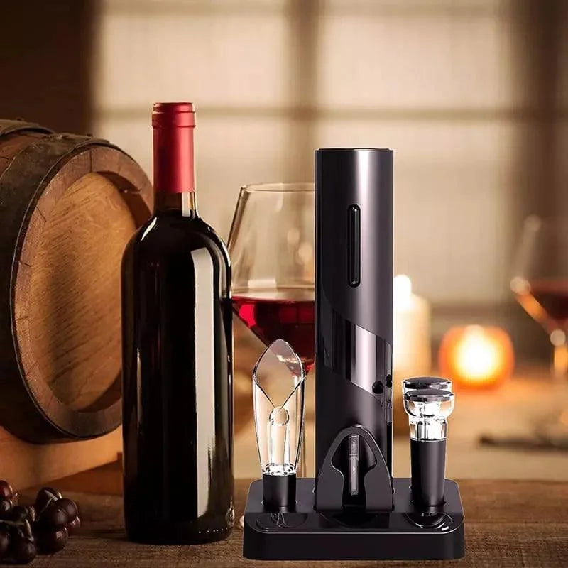 Abridor de Vinho Elétrico Recarregável com Design Sofisticado Lenogue Preto