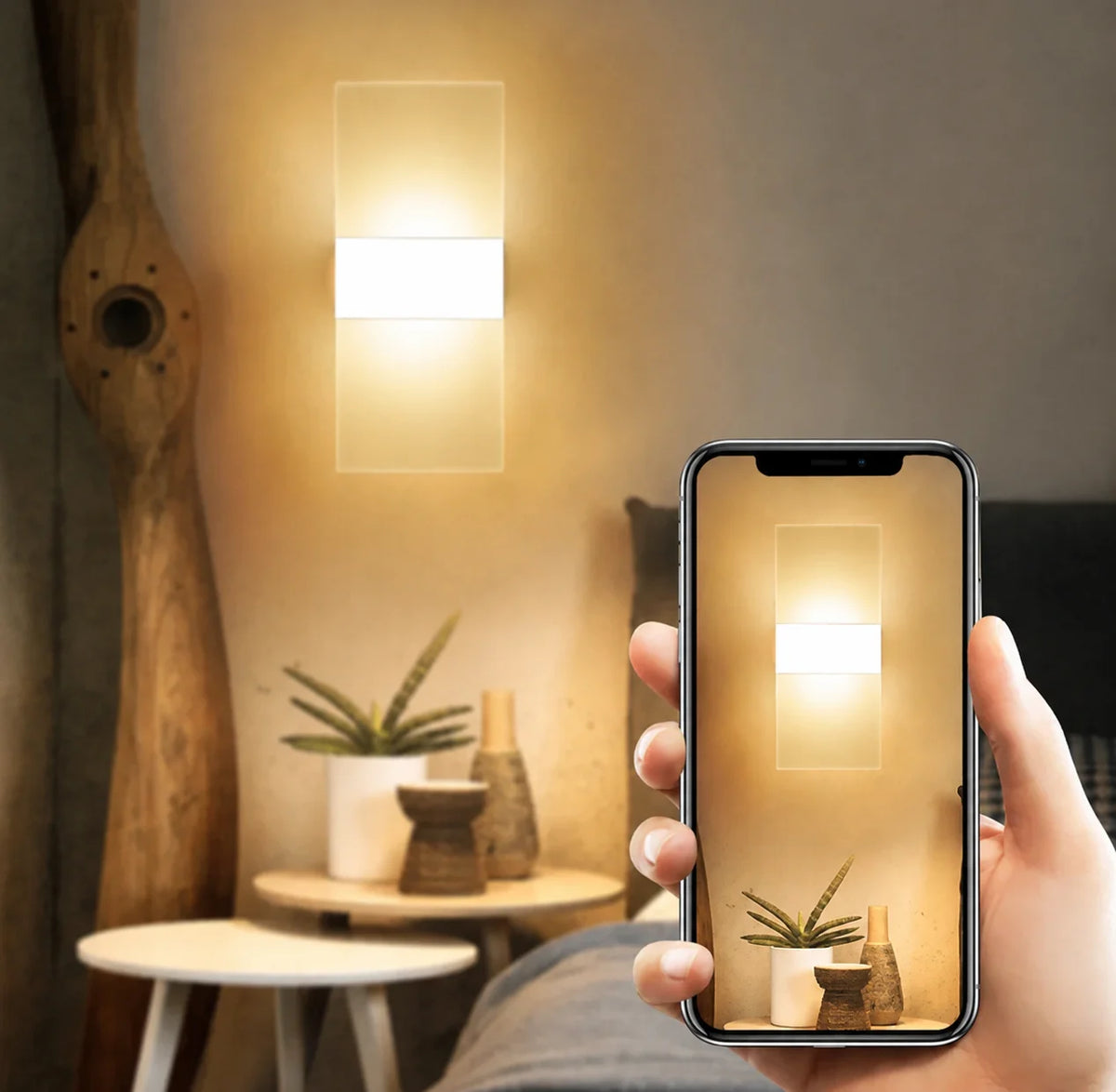 Arandela Led de Parede com Sensor Touch e Usb para Quarto Lenogue