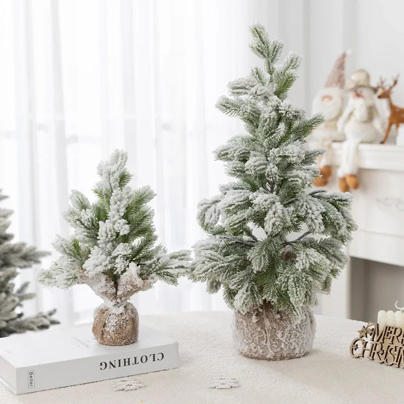 Árvore de Natal Artificial com Neve e Luzes Quentes Mesa Lenogue