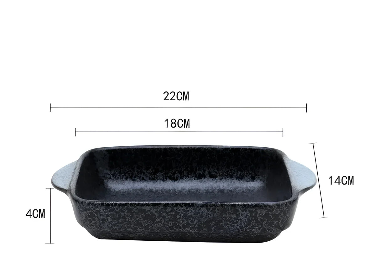 Assadeira de Cerâmica Japonesa para Forno Mesa e Servir Lenogue Preto