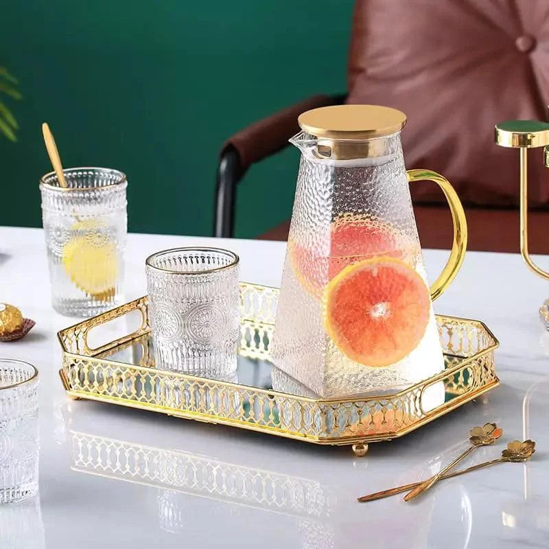 Bandeja Decorativa Retangular com Espelho para Banheiro e Sala Lenogue Grande