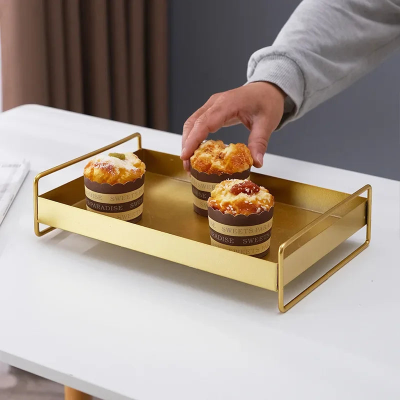 Bandeja Metálica com Tampa para Snacks Joias e Decoração Lenogue