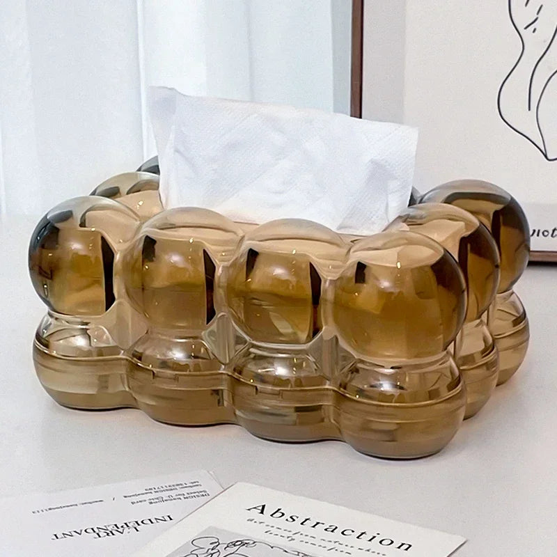 Caixa Organizadora para Lenços Dourada para Sala e Banheiro Lenogue Dourado
