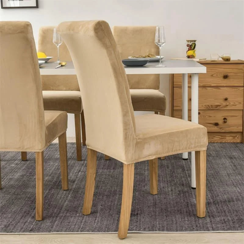 Capa de Cadeira Jantar Suede Premium Impermeável Bege Lenogue