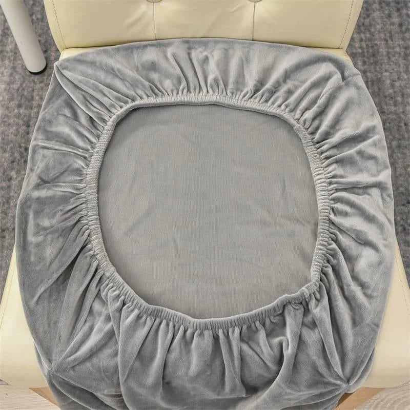 Capa de Cadeira Jantar Suede Premium Impermeável Cinza Lenogue