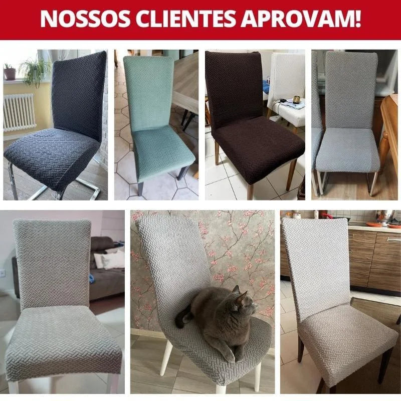 Capa para Cadeira de Jantar Semi-impermeável Cinza Claro Lenogue