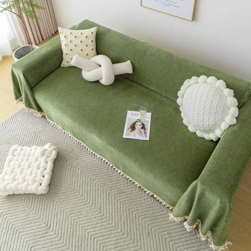 Capa para Sofá Cinza Escuro Chenille Chevron Universal com Cobertura Total Lenogue