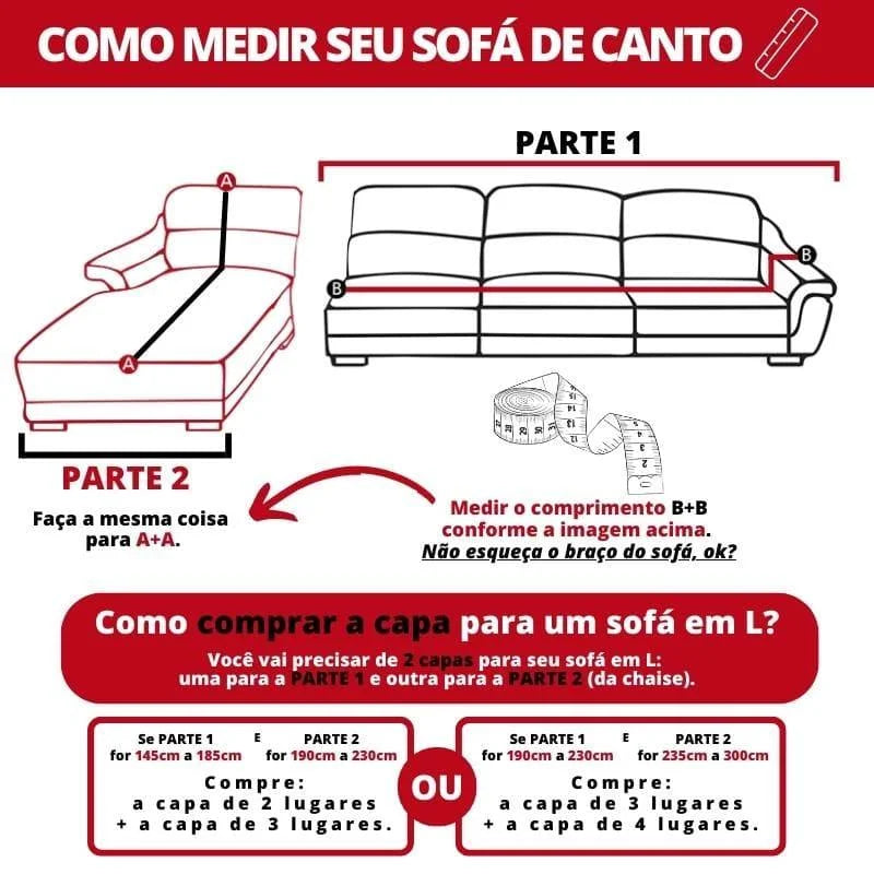 Capa para Sofá Jacquard Antiderrapante e Impermeável Bege Lenogue