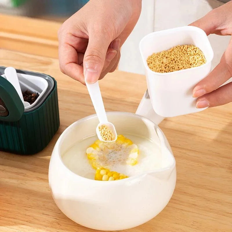 Conjunto Organizador de Temperos com Caixa e Garrafa para Cozinha Lenogue