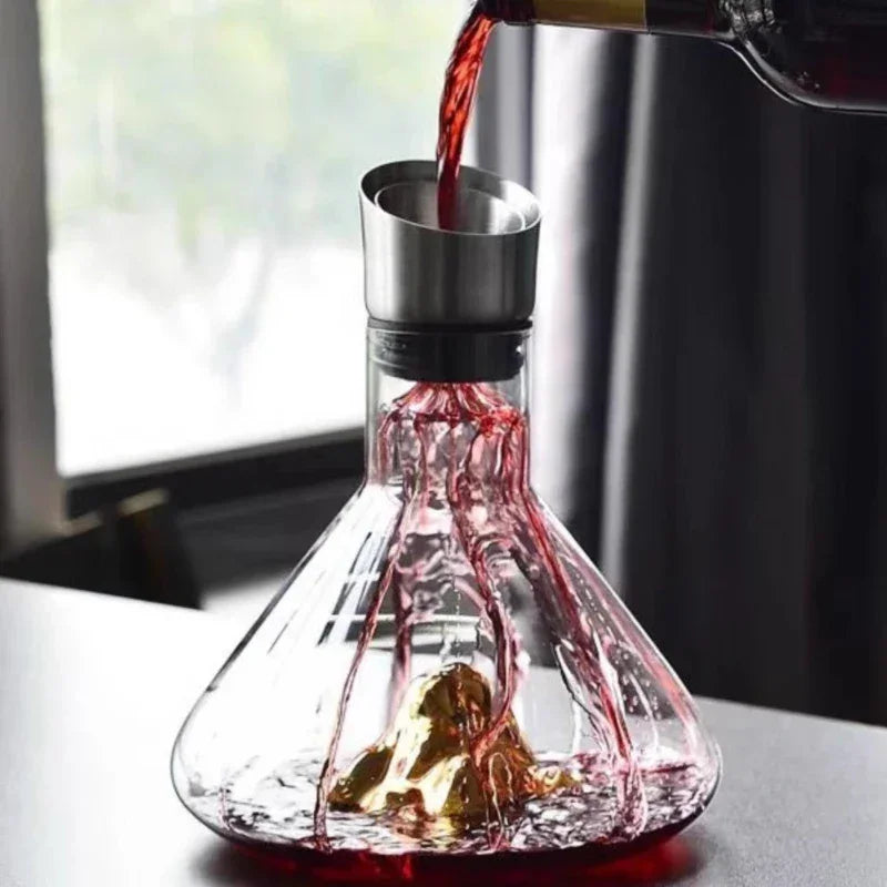 Decanter de Cristal Iceberg Feito à Mão para Bar e Bebidas Lenogue