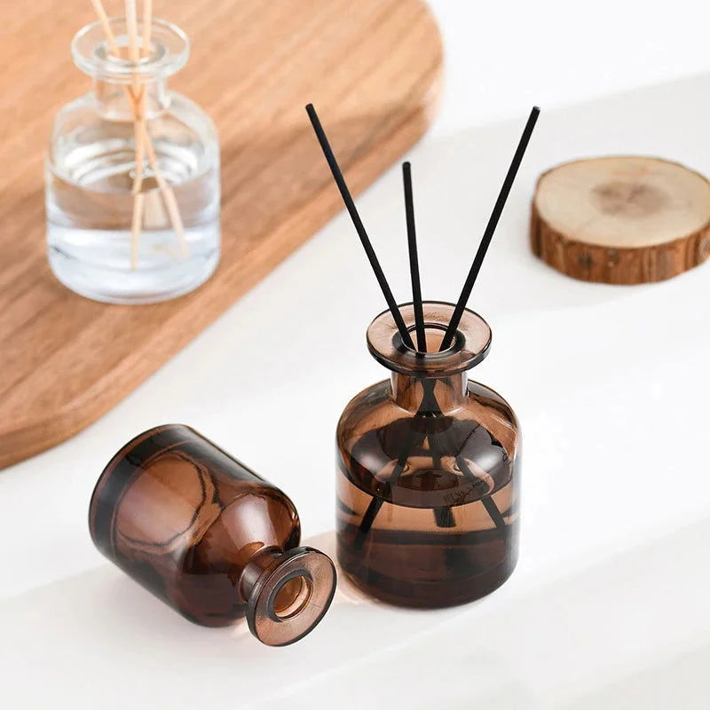 Difusor de óleo Essencial Decorativo com Varetas e Frasco Vidro Lenogue Marrom