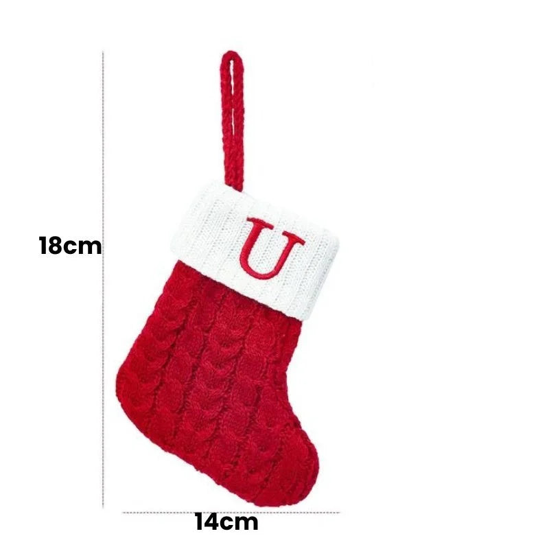 Enfeite Meias de Natal Letras do Alfabeto Lenogue