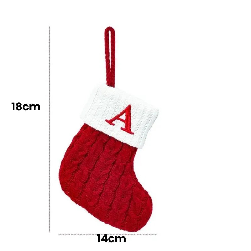 Enfeite Meias de Natal Letras do Alfabeto Lenogue