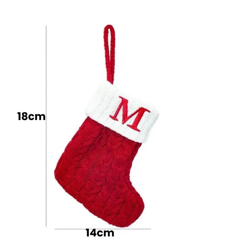 Enfeite Meias de Natal Letras do Alfabeto Lenogue