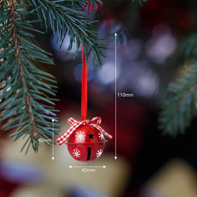 Enfeites de Natal Metal com Sinos e Flocos Neve Lenogue