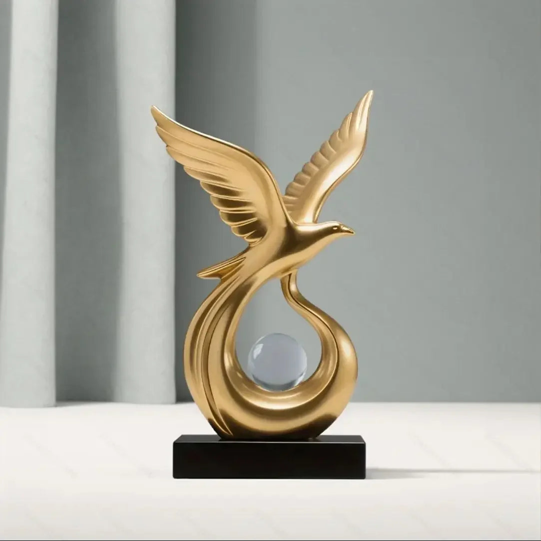 Escultura Decorativa Símbolo de Prosperidade em Resina Premium Lenogue