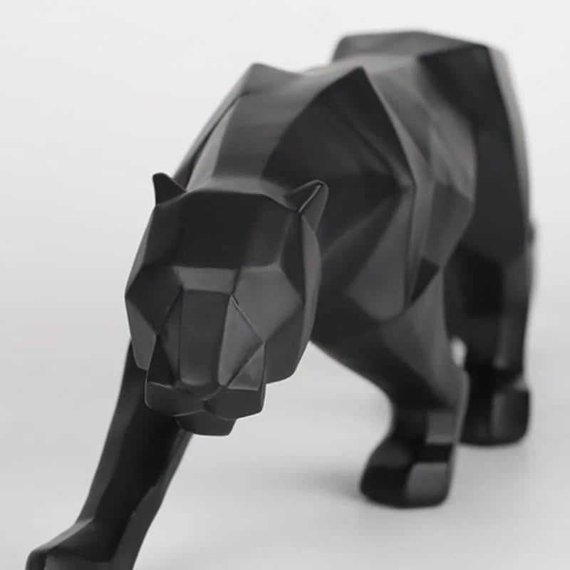 Estátua de Leopardo em Resina para Decoração Mesa Lenogue