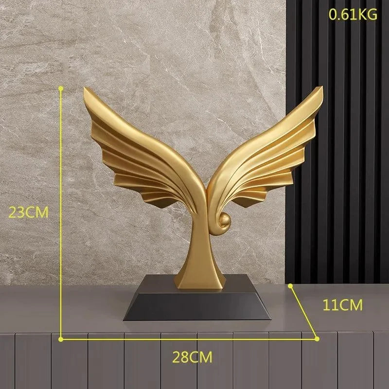 Estátua Moderna de Resina com Bola Cristal para Decoração Lenogue Mod.02 (19 Cm)