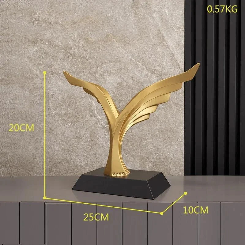 Estátua Moderna de Resina com Bola Cristal para Decoração Lenogue Mod.03 (43 Cm)