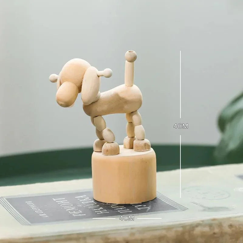 Estátuas Artesanais de Madeira Animais Decorativos Lenogue Cachorro