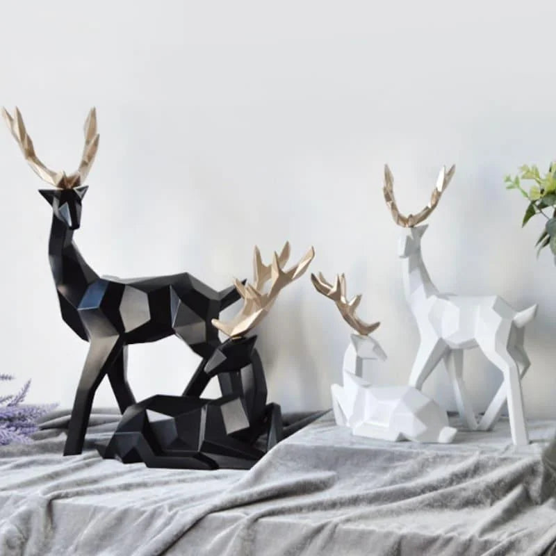 Estátuas de Cervo para Decoração Mesa em Resina 2 Peças Lenogue