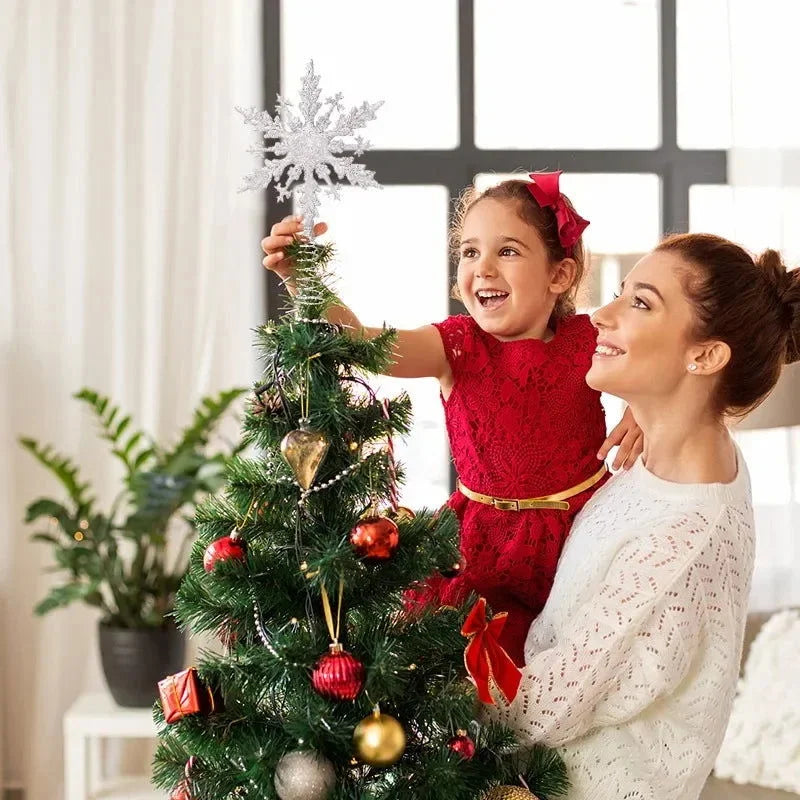 Estrela Brilhante Decorativa para Topo de árvore Natal Lenogue Branco