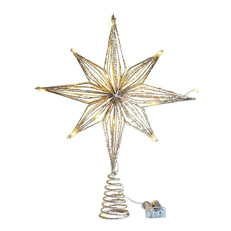 Estrela Led Iluminada para Topo de árvore Natal Decorativa Lenogue Amarelo (30 Cm)