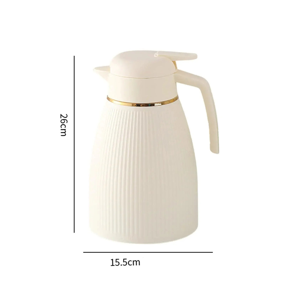 Garrafa Térmica de Inox para Café e Chá com Forro Vidro Lenogue Branco