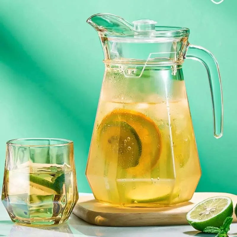 Jarra de Vidro Borossilicato 1.8l com Tampa para Bebidas Lenogue