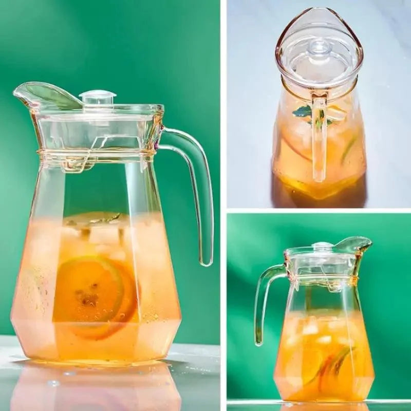 Jarra de Vidro Borossilicato 1.8l com Tampa para Bebidas Lenogue