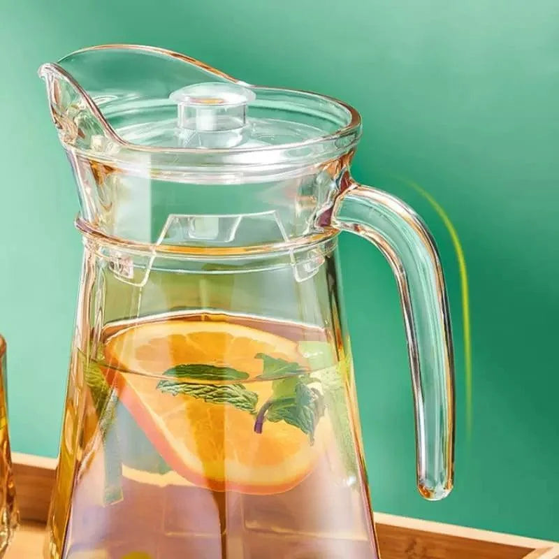 Jarra de Vidro Borossilicato 1.8l com Tampa para Bebidas Lenogue