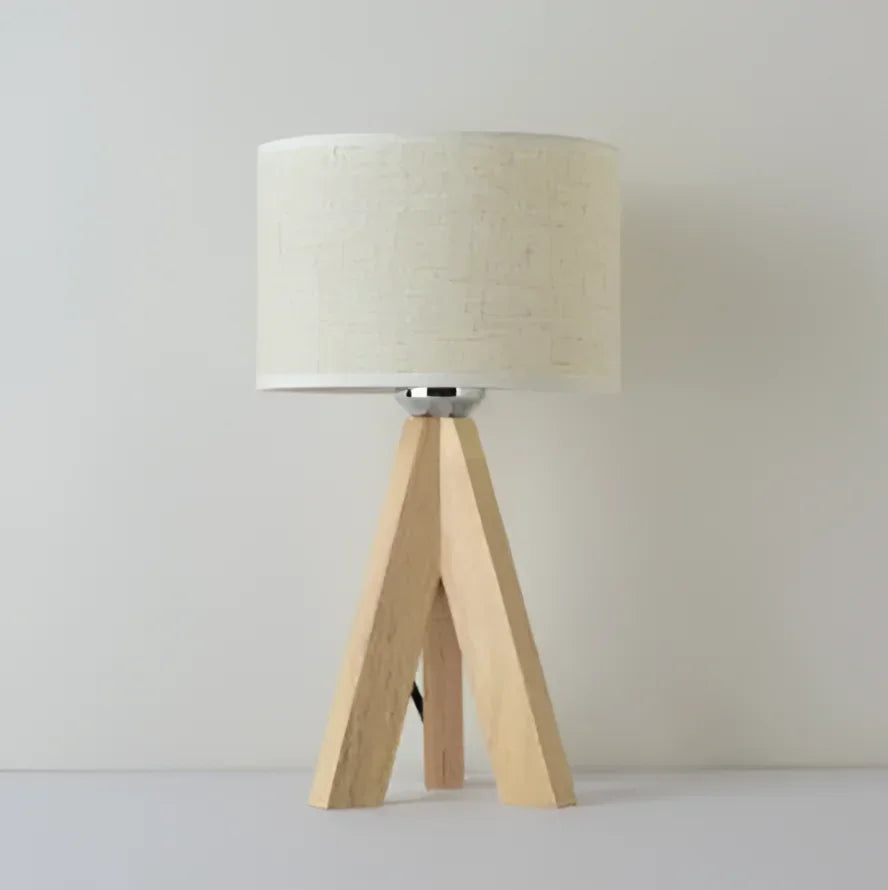 Luminária de Mesa em Madeira para Quarto e Escritório Lenogue