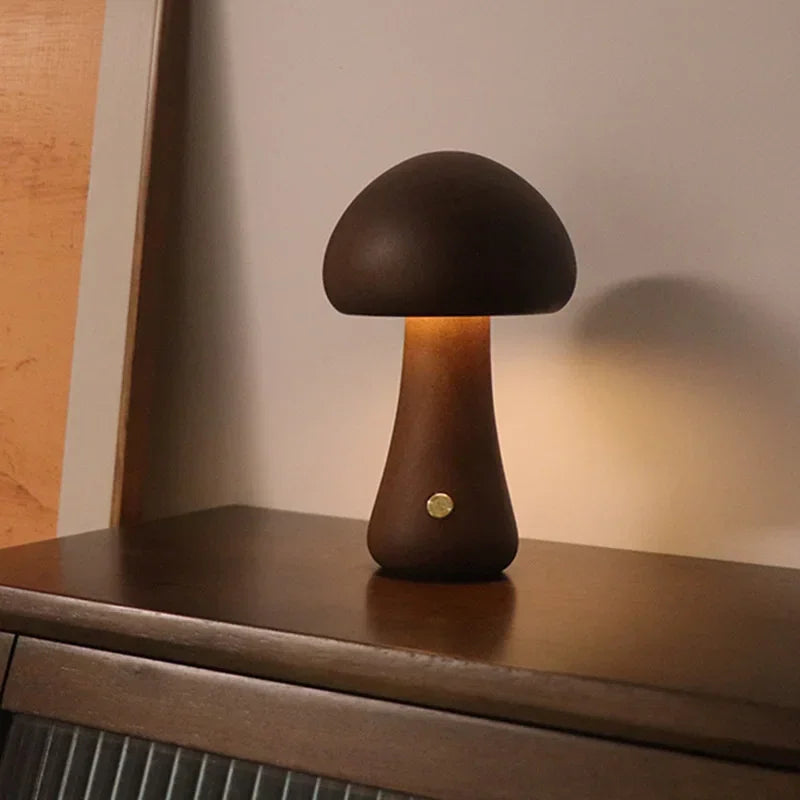 Luminária de Mesa Led Recarregável com 3 Cores para Quarto Lenogue Marrom (g)