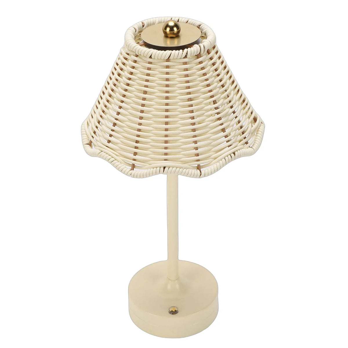 Luminária de Mesa Rattan Rotin sem Fio Brilho Ajustável Lenogue