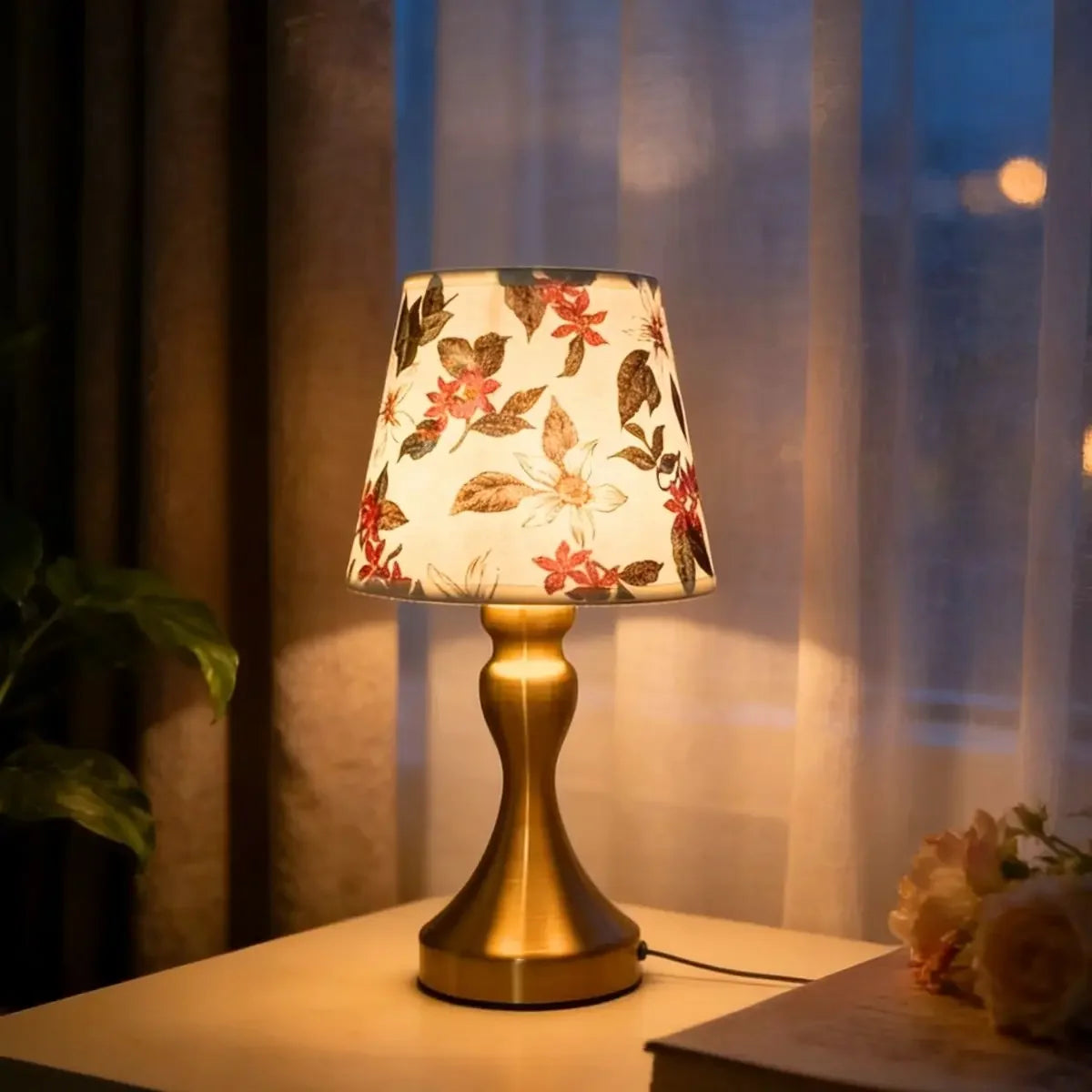Luminária de Mesa Toile Estilo Nórdico Abajur Tecido Regulável uroivo.com Estampa