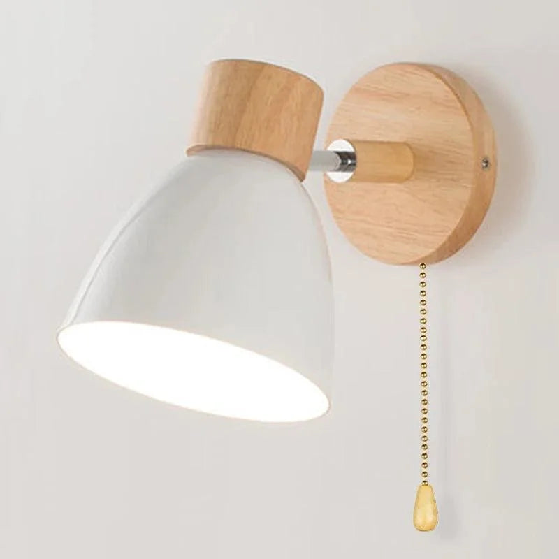 Luminária de Parede Led Madeira Estilo Nórdico para Decoração Lenogue Branco / 1 Peça