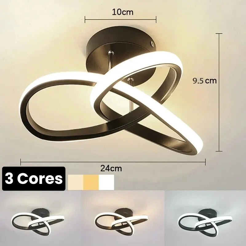 Lustre Led de Teto com 3 Cores para Quarto e Sala Jantar Lenogue
