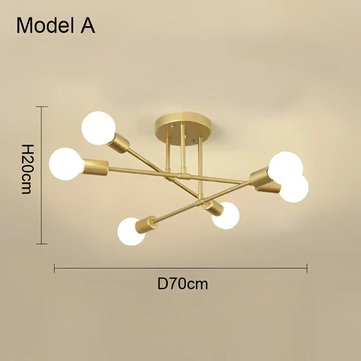 Lustre Led Nórdico Preto e Dourado para Quarto Sala Lenogue