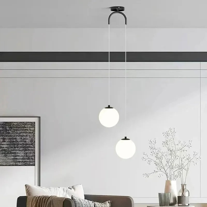 Lustre Pendente de Vidro com Led para Sala e Quarto Lenogue