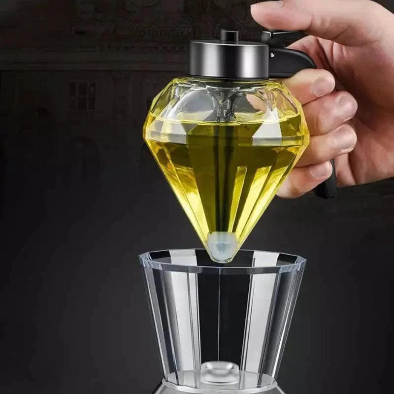Meleira de Vidro Dispenser para Mel com Base Aço Inox Lenogue Transparente