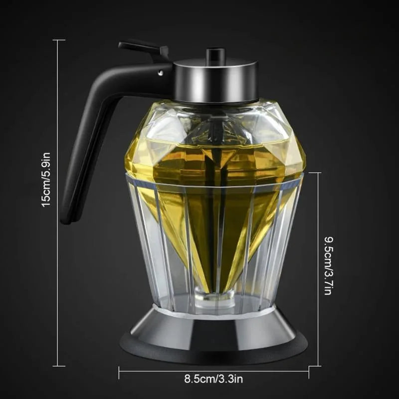 Meleira de Vidro Dispenser para Mel com Base Aço Inox Lenogue Transparente