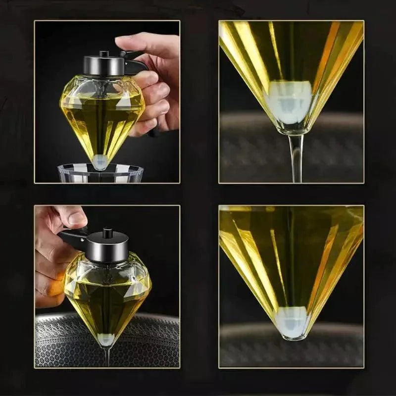 Meleira de Vidro Dispenser para Mel com Base Aço Inox Lenogue Transparente