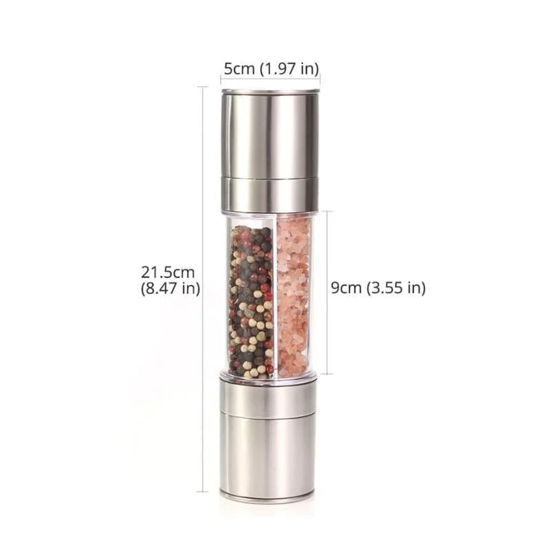 Moedor Manual 2 em 1 de Pimenta e Temperos Inox Lenogue