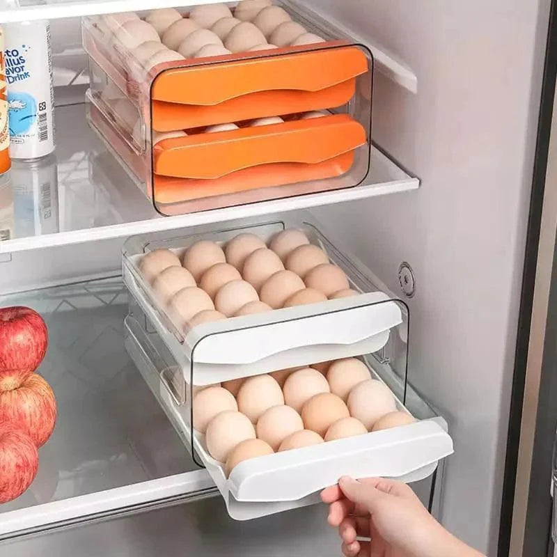 Organizador de Gavetas para Ovos Transparente Geladeira Lenogue