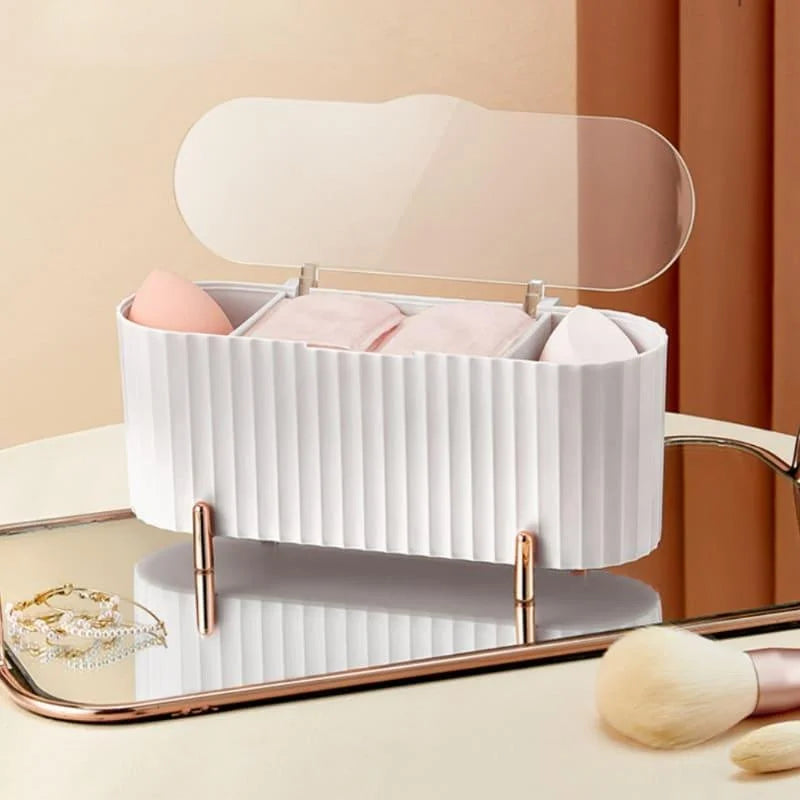Organizador de Maquiagem Porta Esponja e Algodão com Design Luxuoso Lenogue