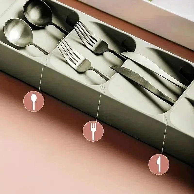 Organizador de Talheres com Compartimentos para Gaveta Cozinha Lenogue