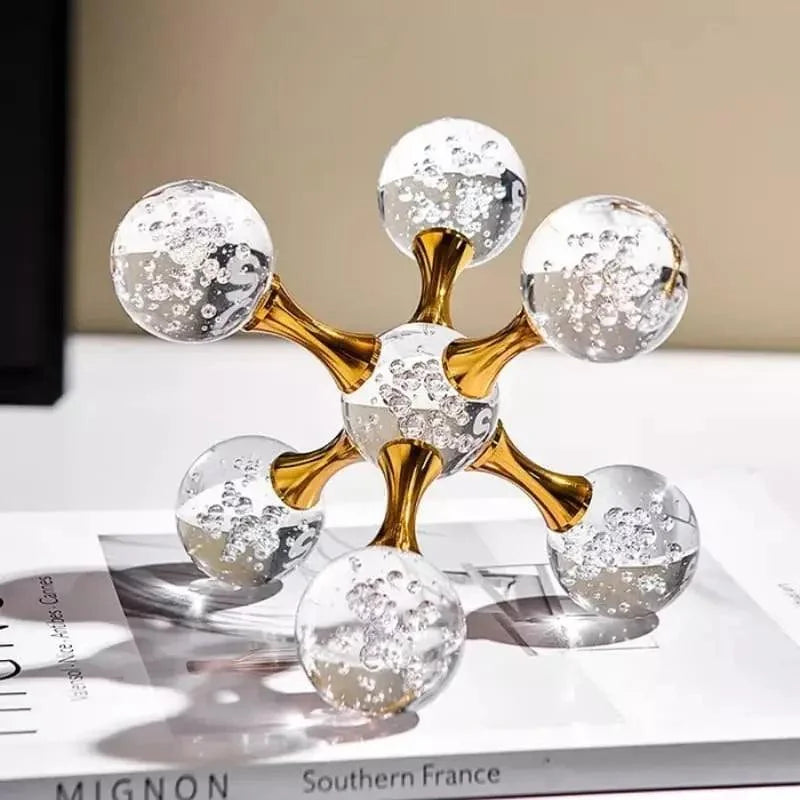 Ornamento de Cristal Molecular para Decoração Mesa Lenogue